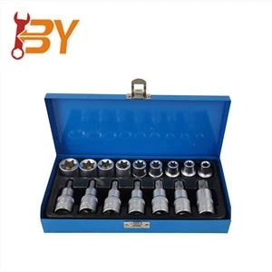 16c 1/2 modfedd. Gyrrwch Torx Star Bit Socket Set
